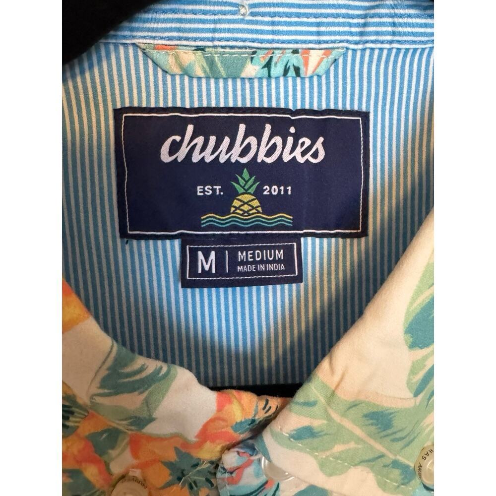 Chubbies NEW Men's The Flower Leader Friday Short Sleeve Shirt Medium Hawaiian - Picture 7 of 9